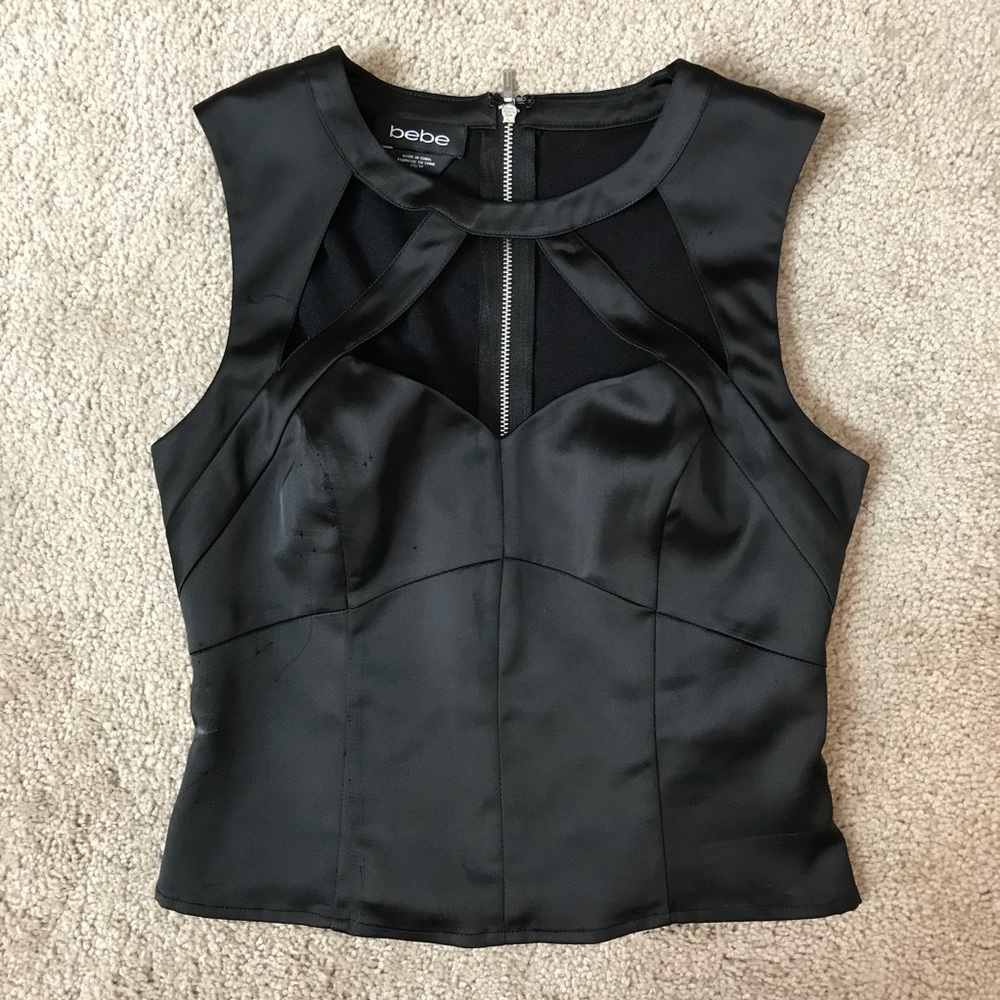 Bebe black crop top size XS